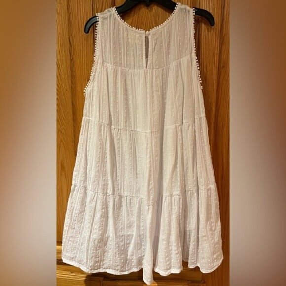 Urban Outfitters Cotton White Swiss Dot Swing Lined Boho Mini Dress Size XS - Picture 6 of 10
